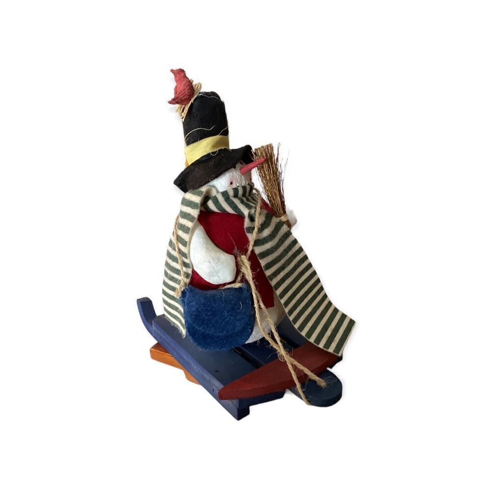 GANZ Polystone Snowman On Sled Decoration